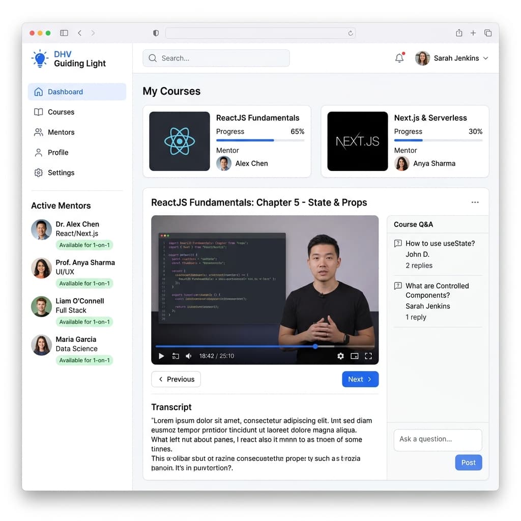 DHV Guiding Light Web App